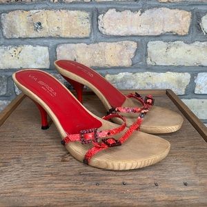 Via Spiga ‘Emperor’ Snakeskin Kitten Heel Sandals